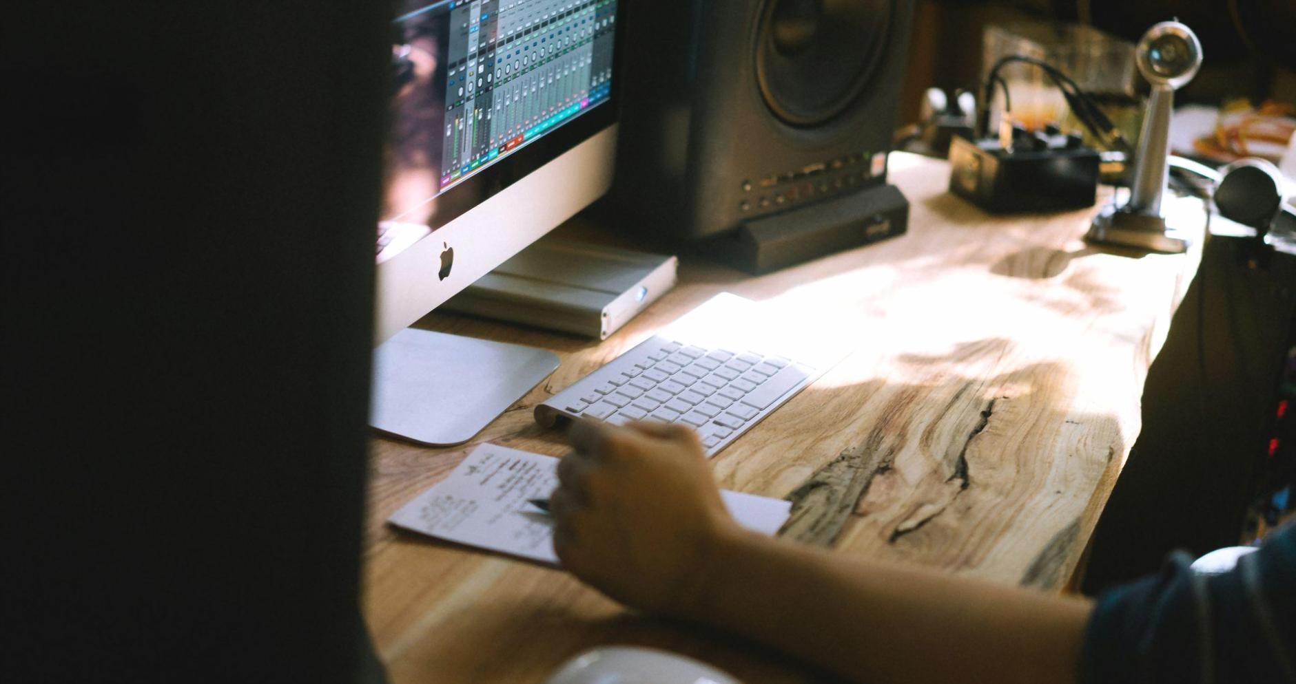 Professional workspace with financial planning documents