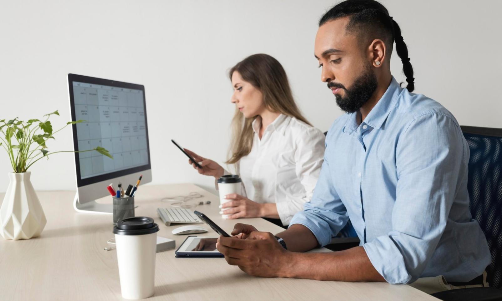 Business planning session with financial documents and calculator